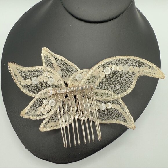 Wedding Floral Hair Comb - Veil Clip - Picture 16 of 16